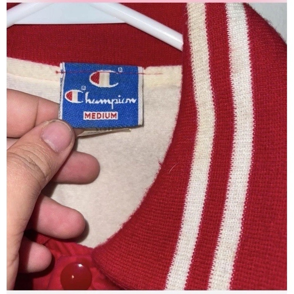 Vintage 80s Champion Satin Jacket Size M - Picture 3 of 7